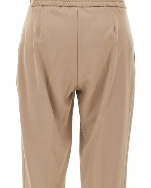 Pantaloni Con Vita Elasticizzata di Kaos in Natural