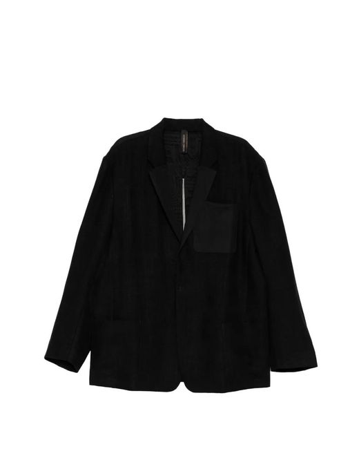 Giovanni Cavagna Black Linen Single-Breasted Jacket for men