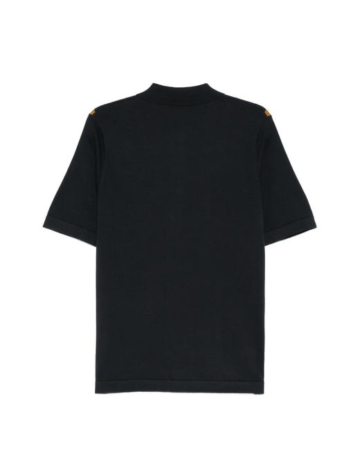 Fred Perry Black Argyle-Pattern Button-Up Sweater for men