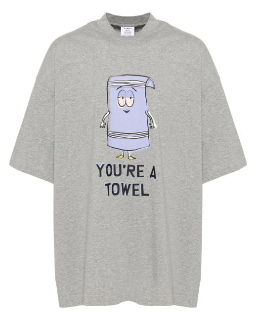 Vetements Gray Graphic-Print T-Shirt