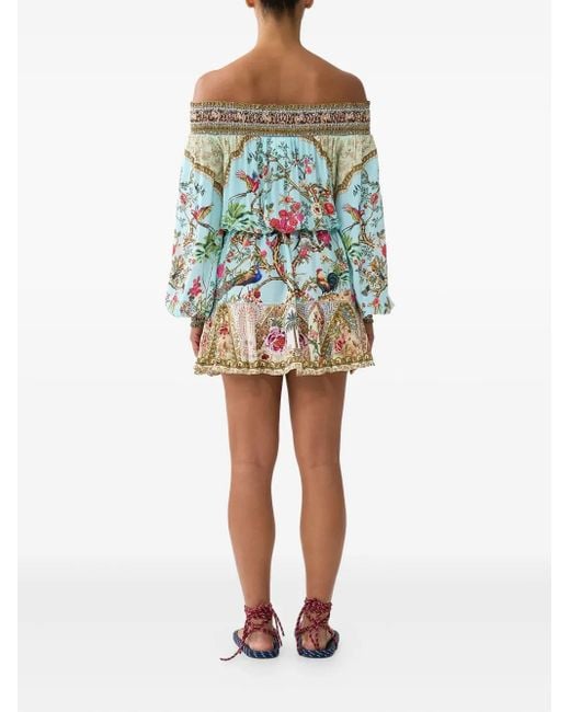 Camilla Blue Sultans And Queens Off-The-Shoulder Mini Dress