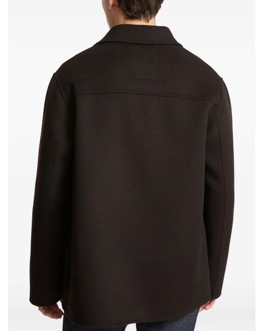 Yves Salomon Black Calf Leather-Patch Jacket for men