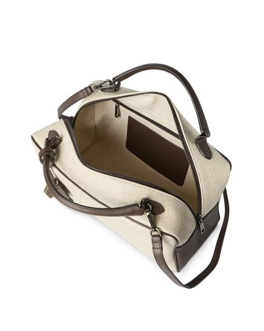 Brunello Cucinelli Metallic Explorer Boston Leather Tote Bag
