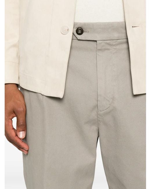 Eleventy White Pleated-Detail Trousers for men