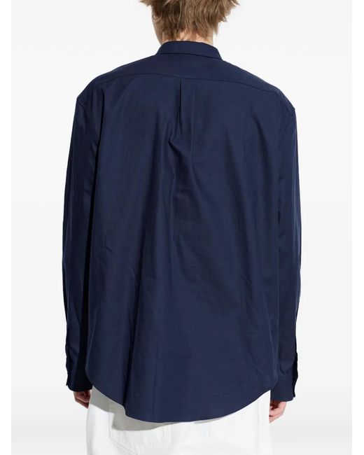 Balmain Blue Long-Sleeve Shirt for men