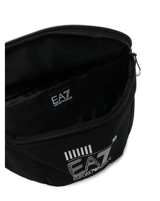 EA7 Black Logo-Print Belt Bag