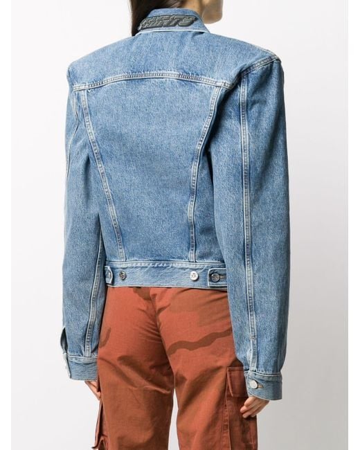 Padded shoulder shop denim jacket