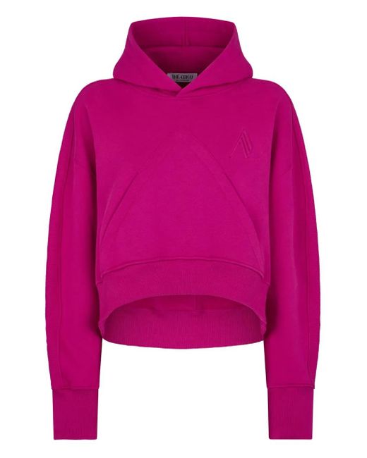 The Attico Pink Geometric-Yoke Hoodie