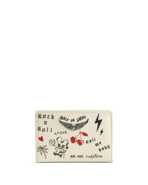 Portacarte Pass Love Tag di Zadig & Voltaire in White