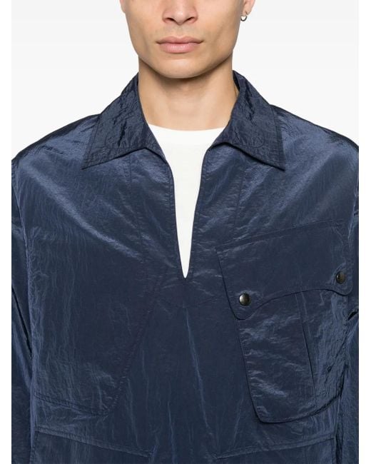 Fursac Blue Crinkled Windbreaker Jacket for men