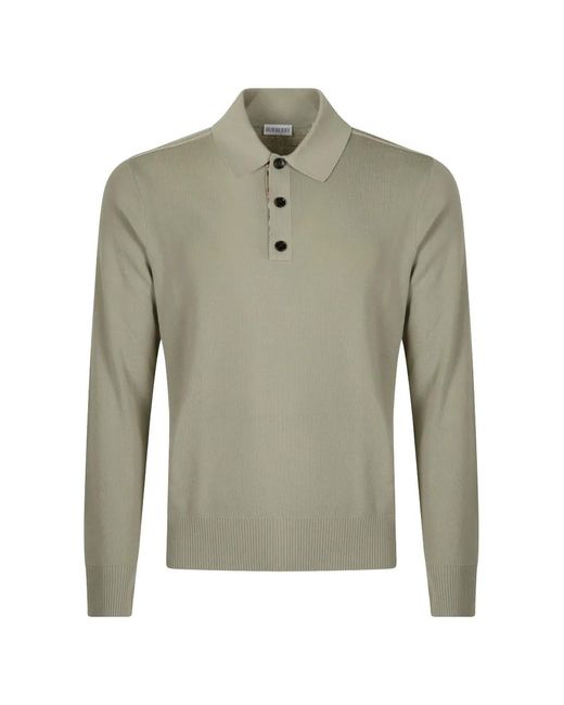 Burberry Green Long-Sleeve Polo Shirt for men