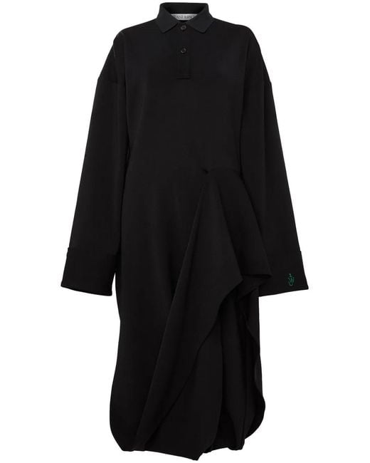 J.W. Anderson Black Sculptural Midi Polo Dress