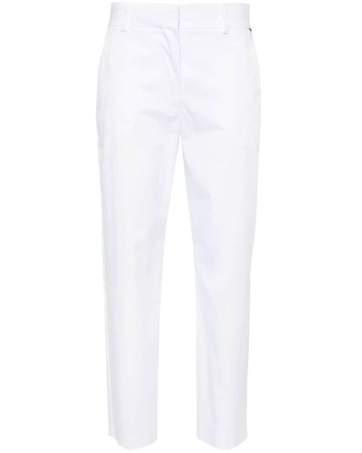 Tommy Hilfiger White Slim-cut Cropped Trousers