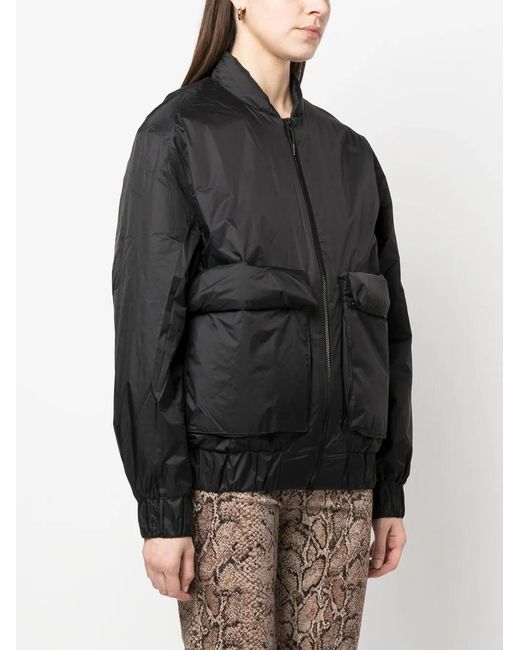 Rains Black Flap-Pockets Puffer Jacket