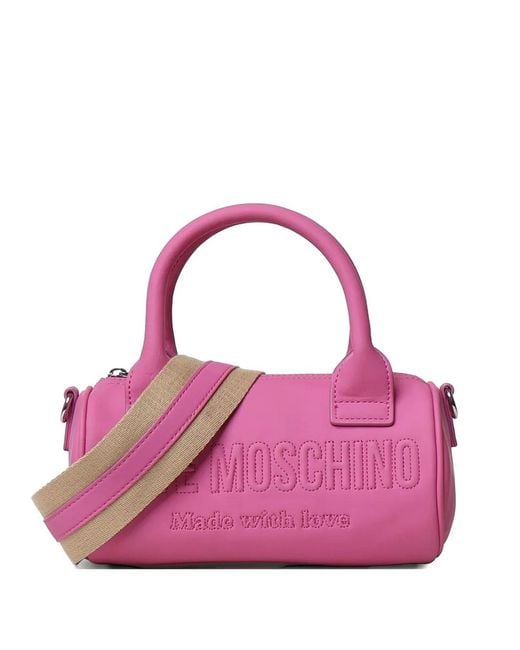 Love Moschino Pink Sac Cabas À Logo Embossé