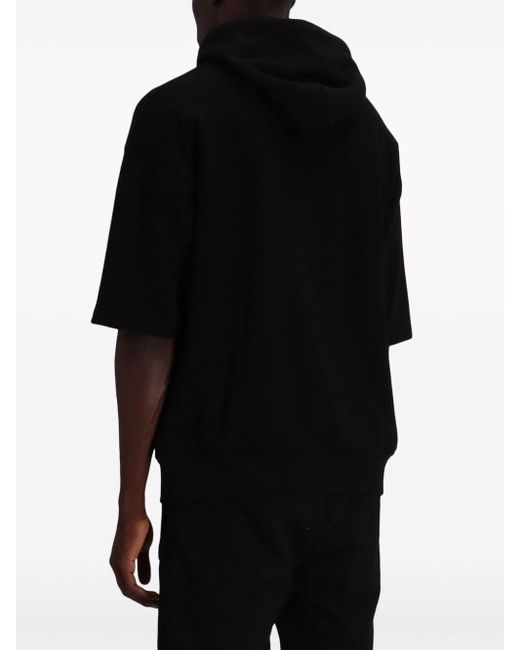 Hoodie manches-courtes à logo imprimé Karl Lagerfeld pour homme en coloris Black