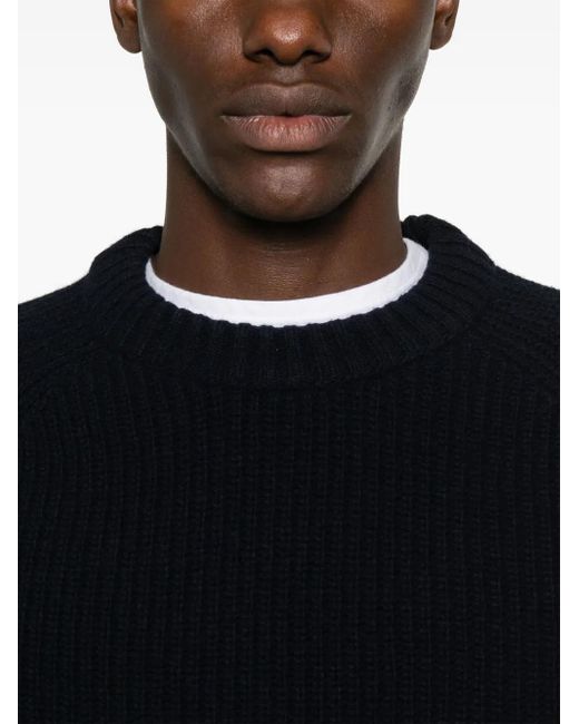 Closed Blue Chunky Knit Raglan Sweater for men