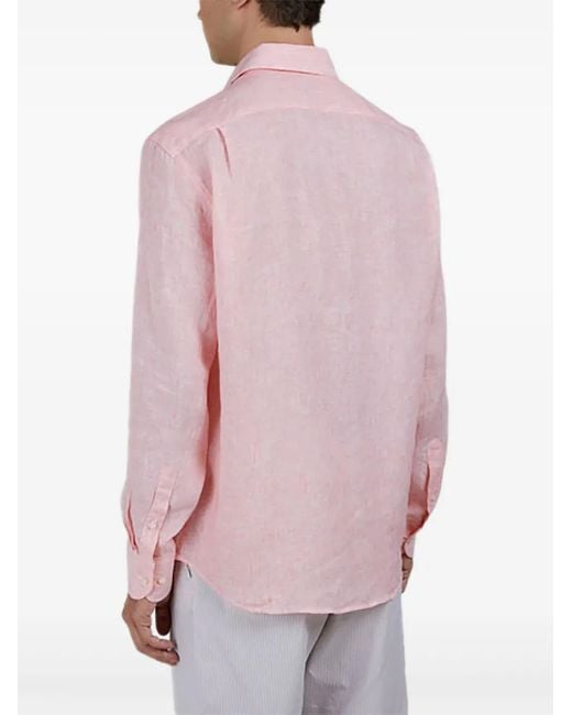 Paul & Shark Pink Long-Sleeve Striped Shirt for men