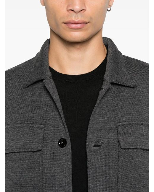 Chaqueta con bolsillos de parche Lardini de hombre de color Black