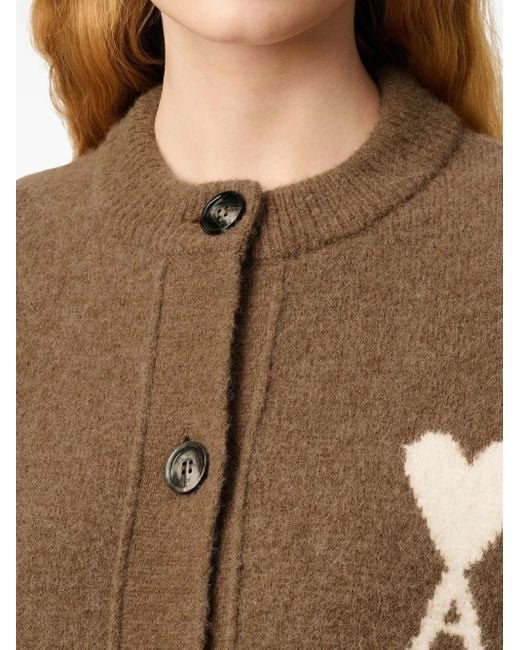 AMI Brown Ami De Coeur Cardigan