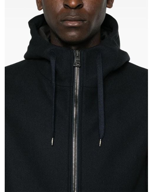 Herno Blue Virgin Wool Blend Coat for men