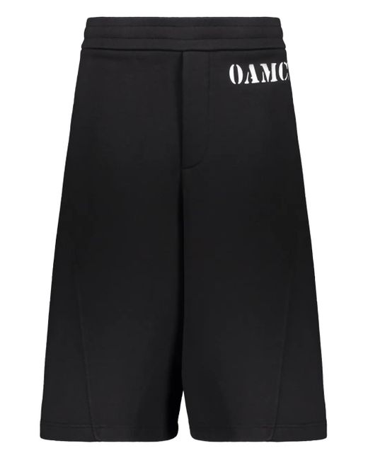 OAMC Black Drawstring-Waist Logo Shorts for men