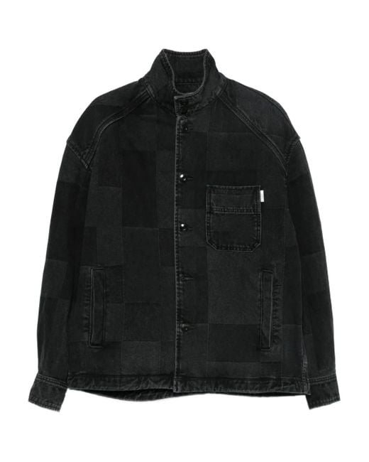 Juun.J Black Patchwork Denim Jacket for men