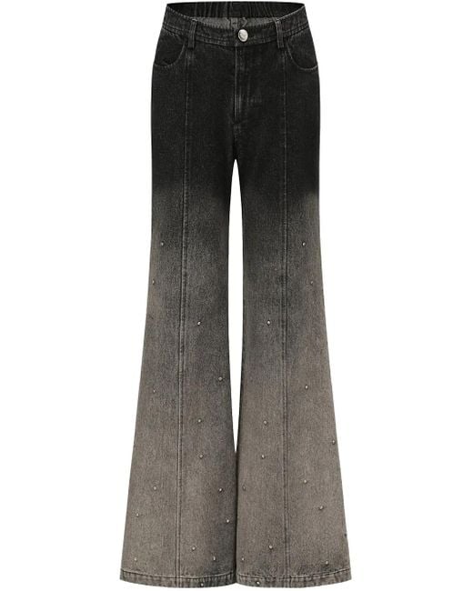 Oude Waag Gray Gradient-Print Flared Trousers