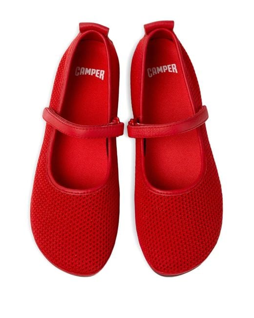 Camper Red Right Nina Strappy Ballet Flats