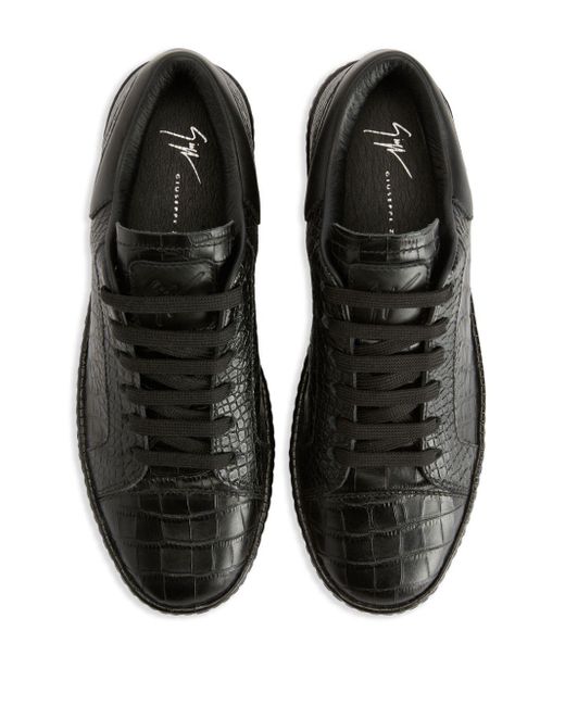 Sneakers GZ City con effetto coccodrillo di Giuseppe Zanotti in Black