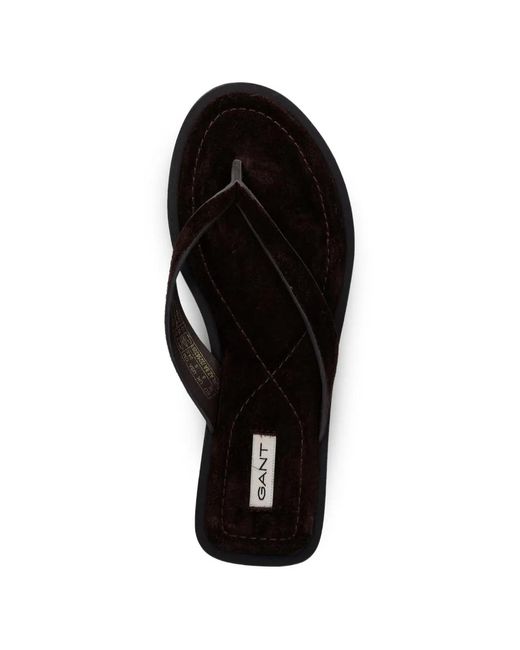 Gant White Tongs En Daim