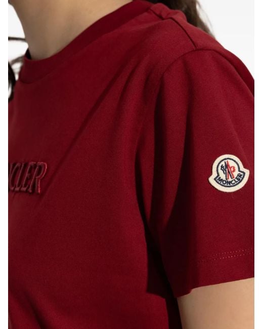 Moncler Red T-Shirt With Logo