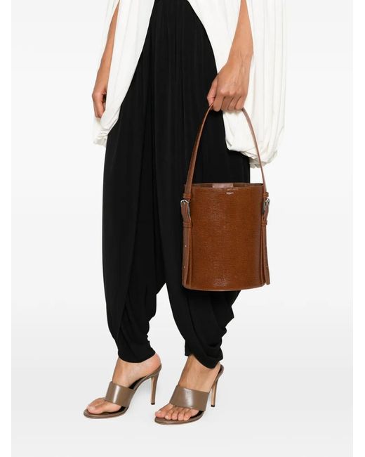 Coperni Brown Lizard-Effect Shoulder Bag