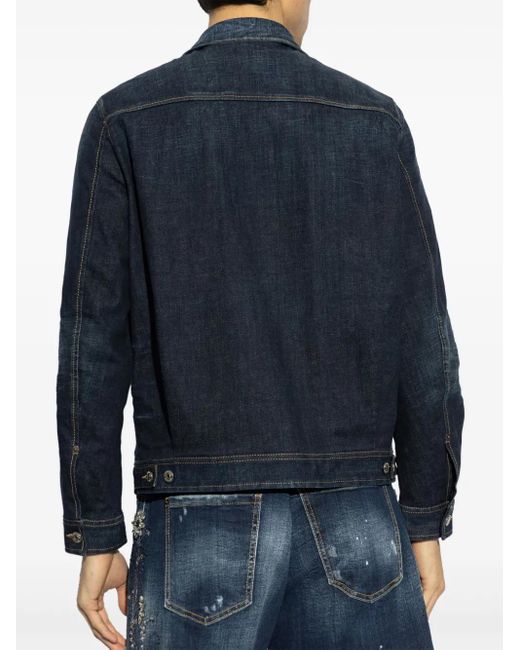 Veste En Jean À Patch Logo DSquared² pour homme en coloris Blue