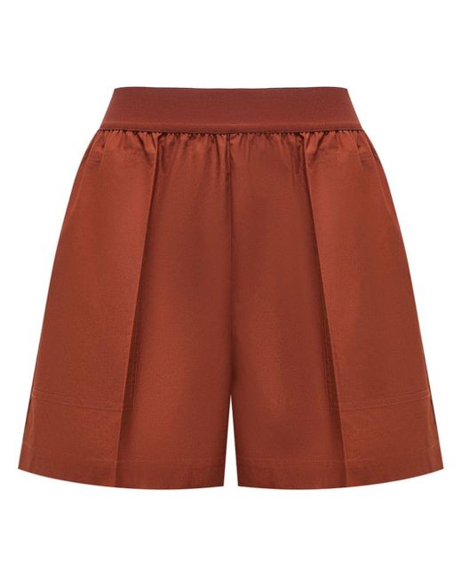 12 STOREEZ Red Wide-leg Cotton Shorts