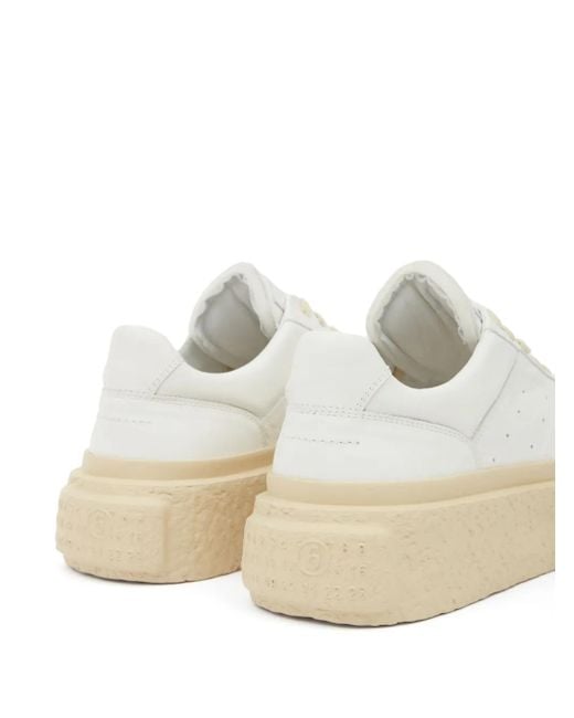MM6 by Maison Margiela White Chunky Gambetta Leather Sneaker for men