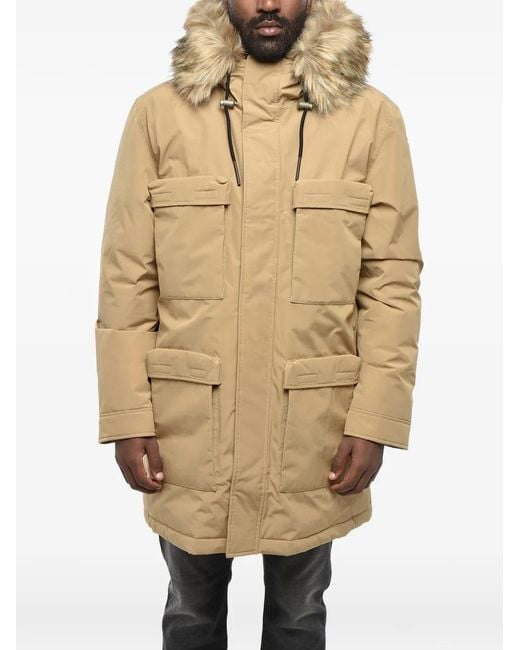 DIESEL Natural Padded Parka Milow With Faux-Fur Detail for men