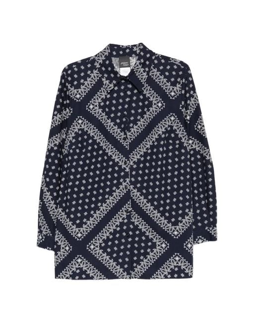 Marina Rinaldi Blue Pmrfuxia Patterned Shirt