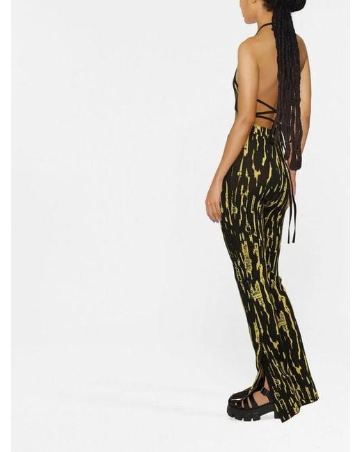 Ambush Black Jacquard-Pattern Strapless Top