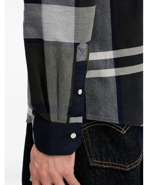 Barbour Gray Dunoon Checked Pocket Shirt for men