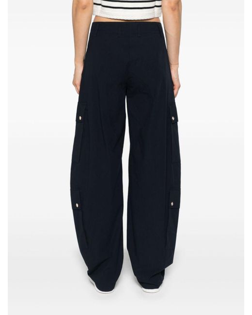 Maje Blue Tapered-leg Cargo Trousers