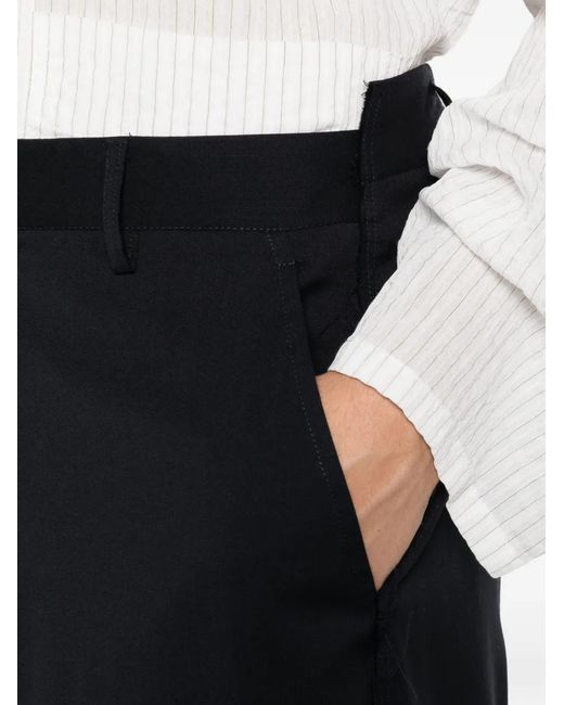 Costumein Black Frayed-Edge Wide-Leg Trousers for men