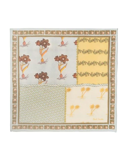Paul Smith Metallic Floral-Print Cotton Pocket Square for men