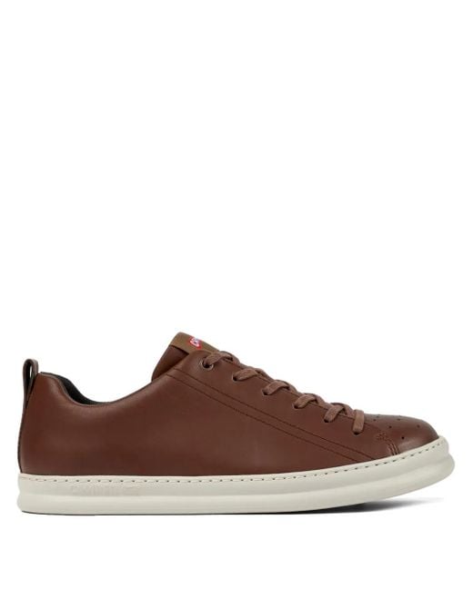 Camper Brown Runner Four Round-Toe Leather Sneakers for men