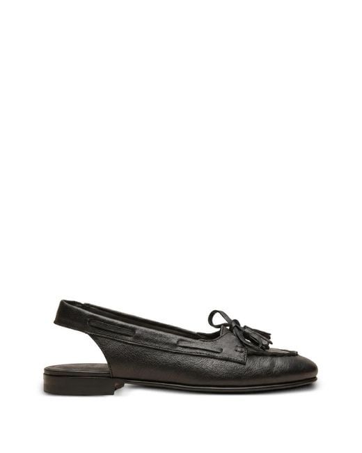 Officine Creative Black Oliver 103 Tassel-Detail Flat Pumps
