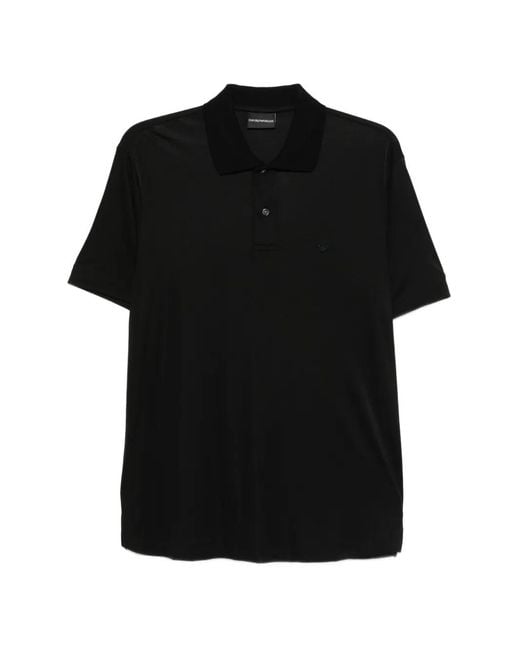 Emporio Armani Black Logo Polo Shirt for men