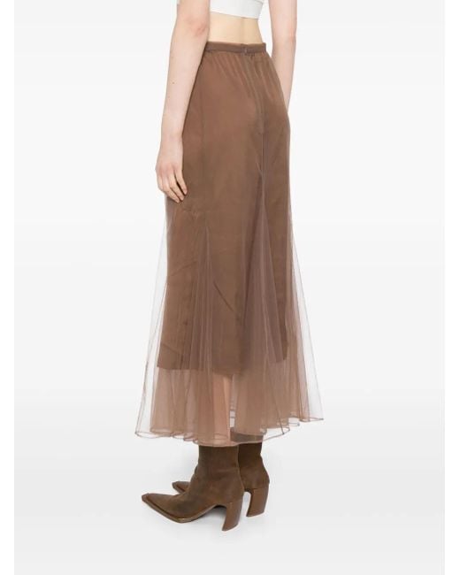 JNBY Brown Tulle Maxi Skirt