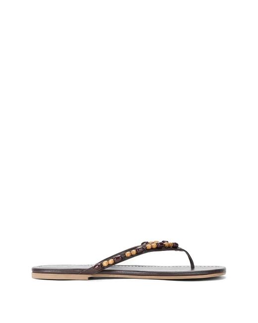 Staud White Freja Bead-Embellished Sandals