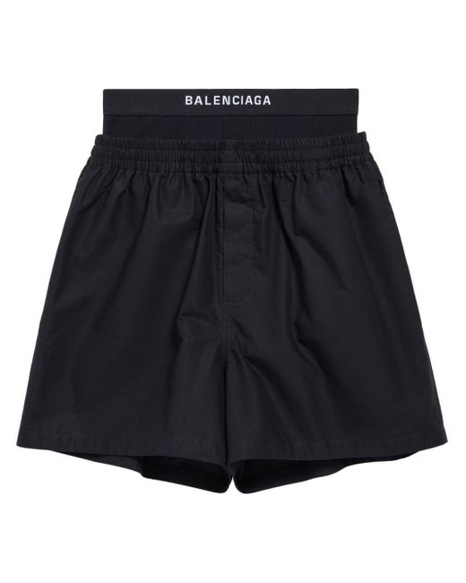 Balenciaga Black Hybrid Cotton Boxer Shorts
