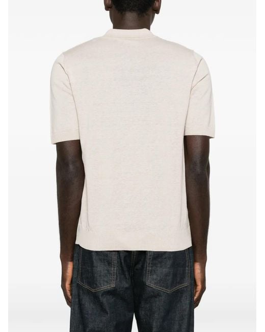 Eleventy White Short-Sleeved Polo-Neck T-Shirt for men